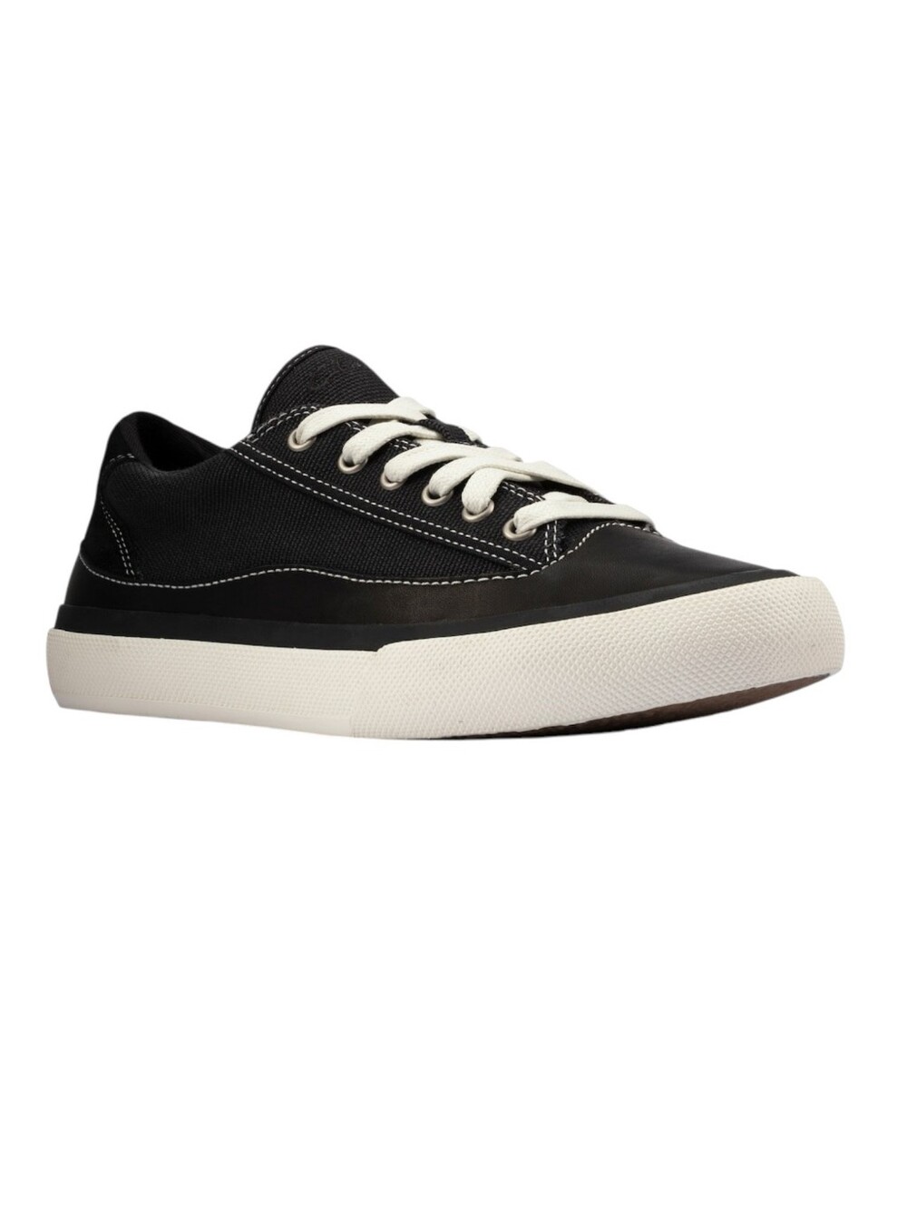 Clarks Aceley Black Leather & Canvas Sneakers - Size 7.5 Womens